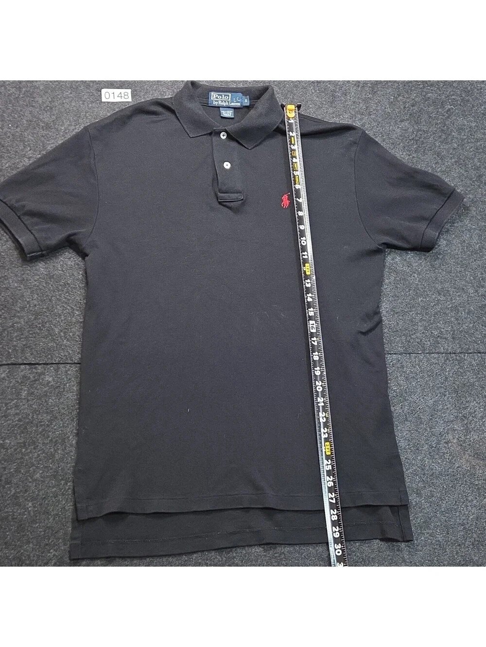 Polo Ralph Lauren Men's Polo Shirt S Black Solid Short Sleeve Cotton Embroidered